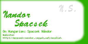 nandor spacsek business card